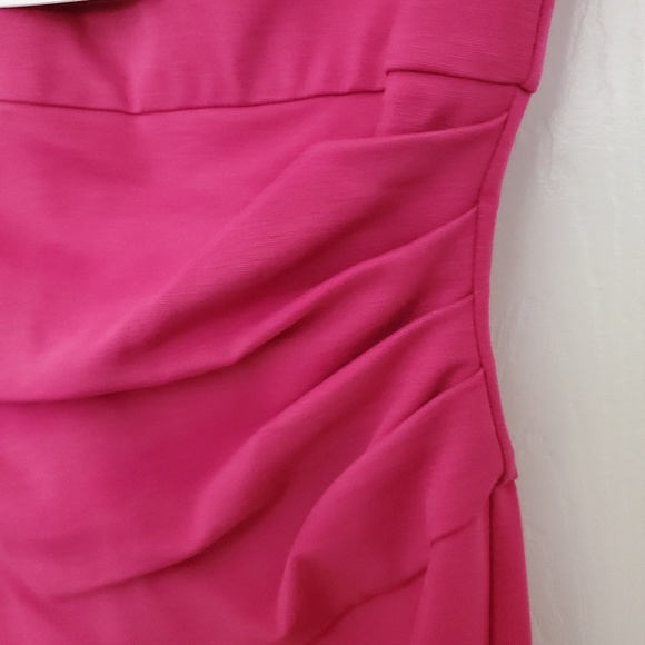 NEW Diane Von Furstenberg bright pink Cocktail dress w cinched waist size 4 - Picture 3 of 7